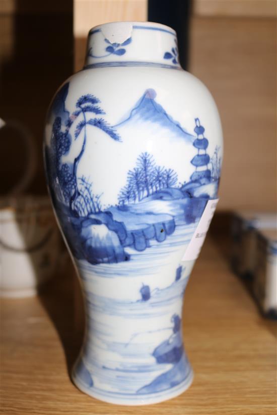 An 18th Century blue & white vase